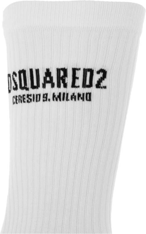 Dsquared2 Katoenen sokken met logo Wit Heren