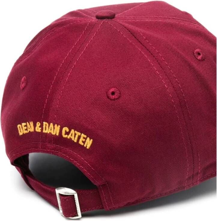 Dsquared2 Logo Baseball Cap Bordeaux Rood Heren