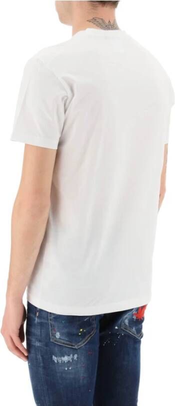 Dsquared2 Logo Print Cool Fit T-Shirt White Heren