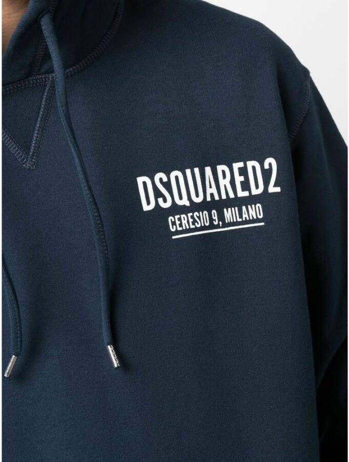 Dsquared2 Logo-print hoodie Blauw Heren