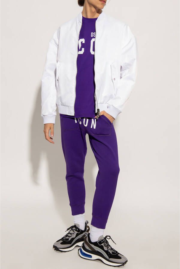 Dsquared2 Logo T-shirt Paars Heren
