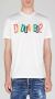 Dsquared2 Multicolor Logo Print T-Shirt Maat L Wit White Heren - Thumbnail 3