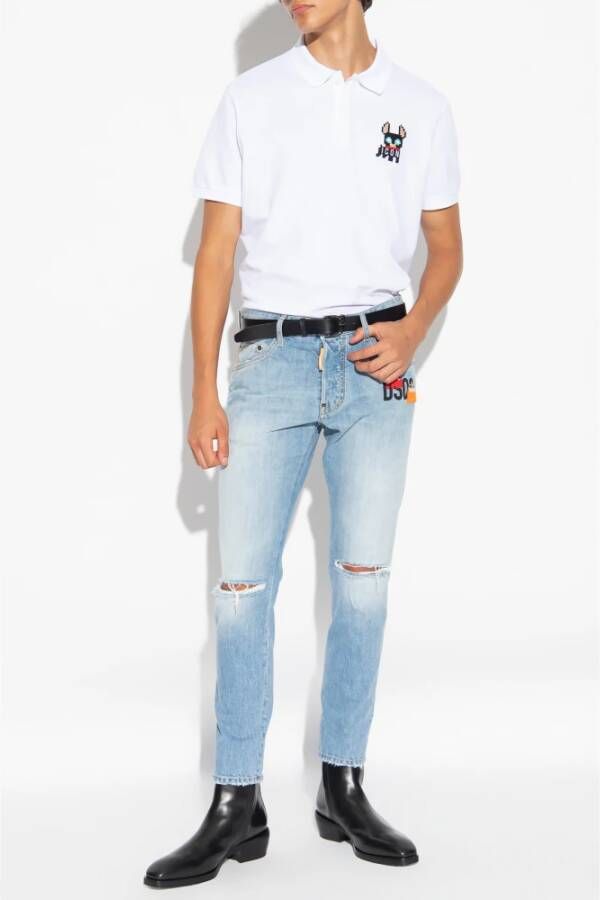 Dsquared2 Polo shirt met patch Wit Heren