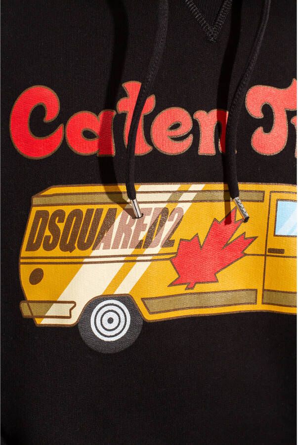 Dsquared2 Printed hoodie Zwart Heren