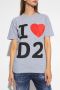 Dsquared2 Bedrukt T-shirt Grijze Shirt met Hart Motief Grijs Dames - Thumbnail 2