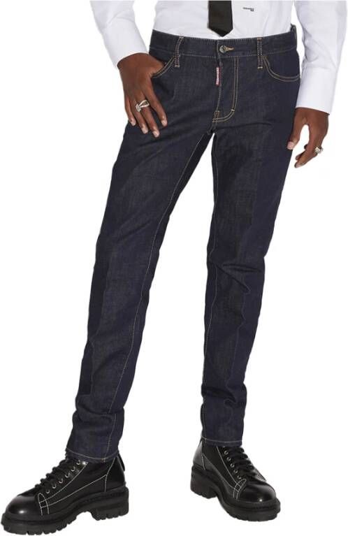 Dsquared2 Donkere Rinse Slim Fit Jeans Blauw Heren