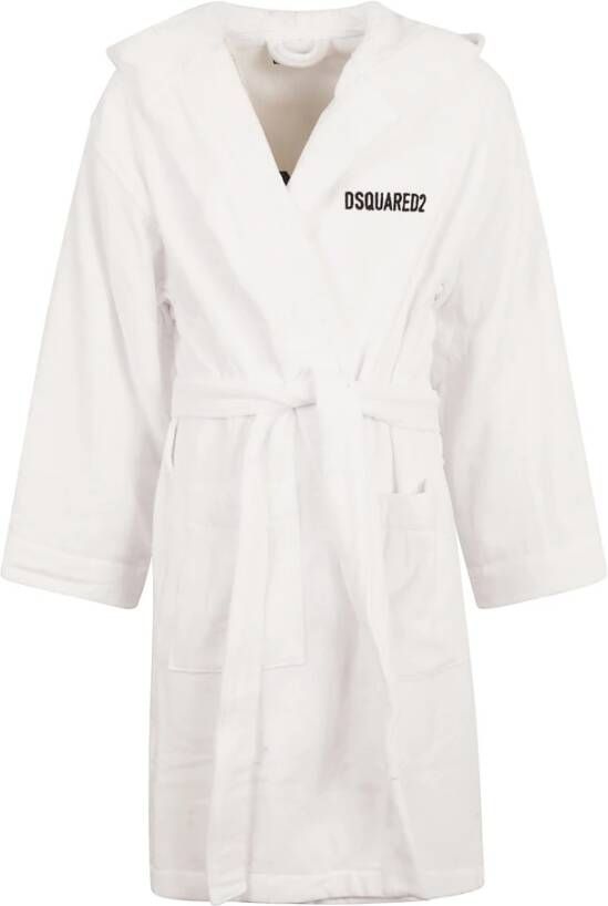 Dsquared2 Witte badjas met capuchon Wit Heren
