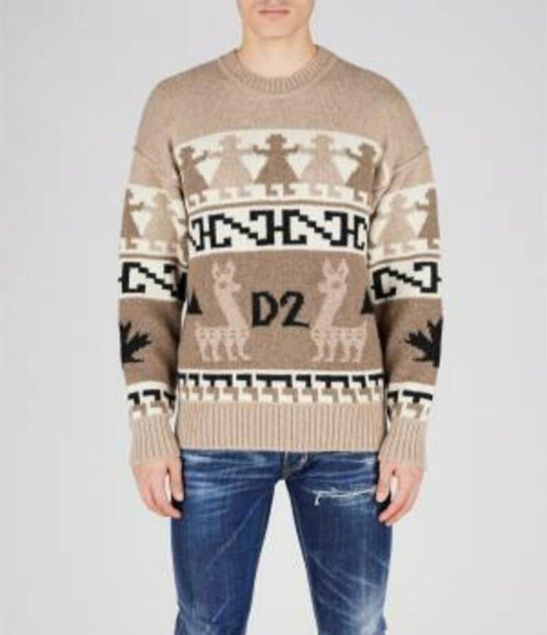Dsquared2 Round-neck Knitwear Beige Heren