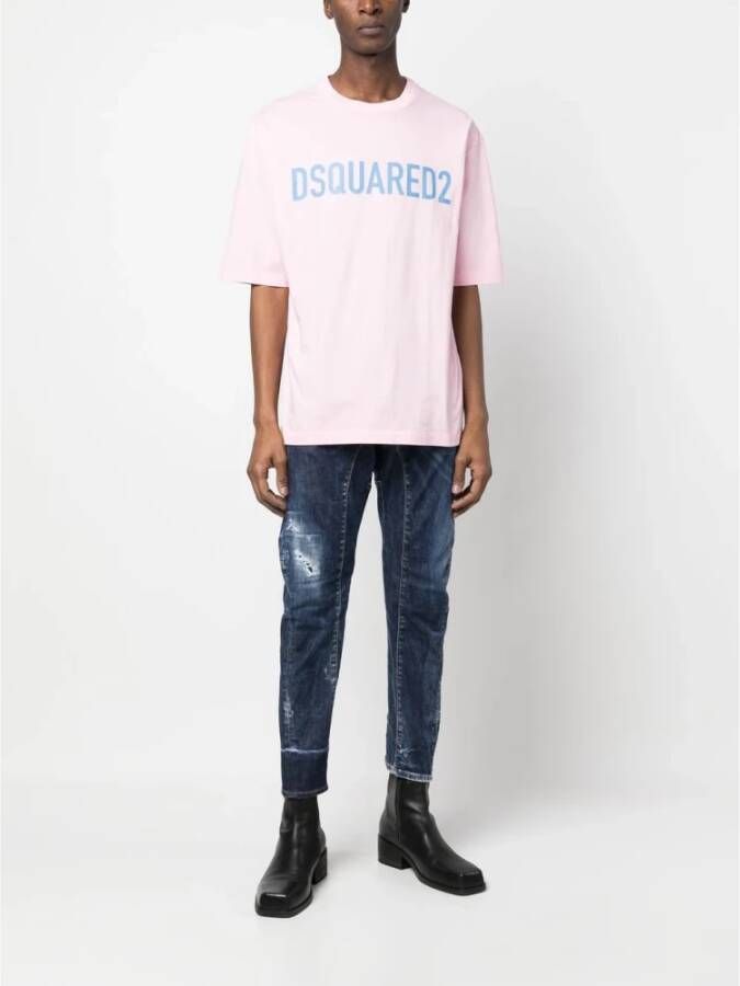 Dsquared2 Roze Ronde Hals T-shirts en Polos Roze Heren