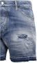Dsquared2 Donkerblauwe Acid Wash Denim Shorts Blue Heren - Thumbnail 5