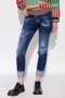 Dsquared2 Distressed Skinny Jeans Blauw Blue Dames - Thumbnail 4