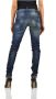 Dsquared2 Super Slim Blauwe Katoenen Knoop Jeans Blauw Dames - Thumbnail 2