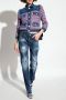 Dsquared2 Blauwe Skinny Fit Jeans met Vernielde Details Blauw Dames - Thumbnail 2