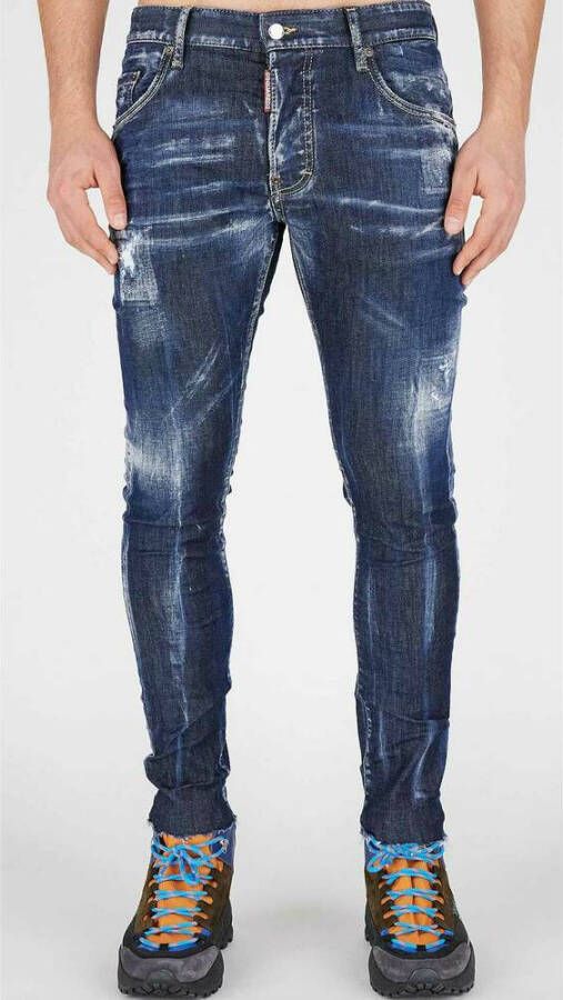 Dsquared2 Super Twinky Onafgewerkte Zoom Skinny Jeans Blauw Heren