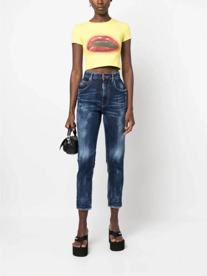 Dsquared2 Upgrade je denimstijl met stijlvolle slim-fit jeans Blauw Dames