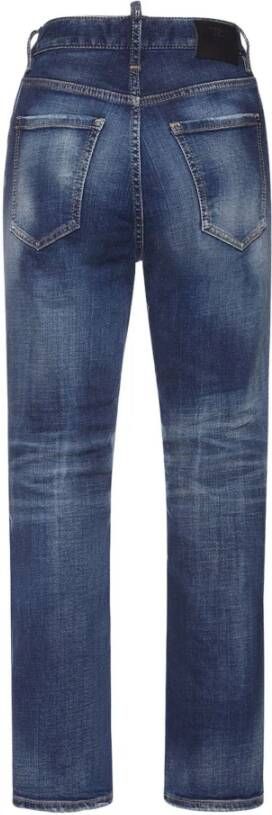 Dsquared2 Dames Straight Leg Denim Jeans Blauw Dames