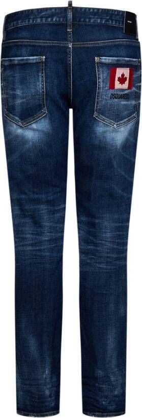 Dsquared2 Slim-fit Blauwe Jeans met Unieke Details Blauw Heren
