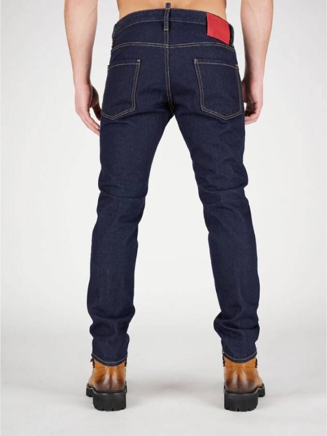 Dsquared2 Donkere Wassing Slim-Fit Jeans Blauw Heren