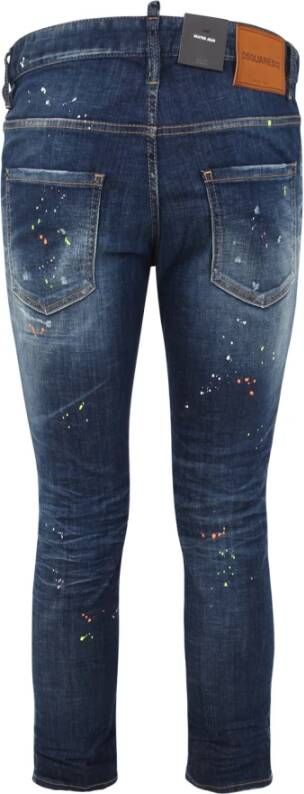 Dsquared2 Navy Blue Slim-fit Jeans Blauw Heren