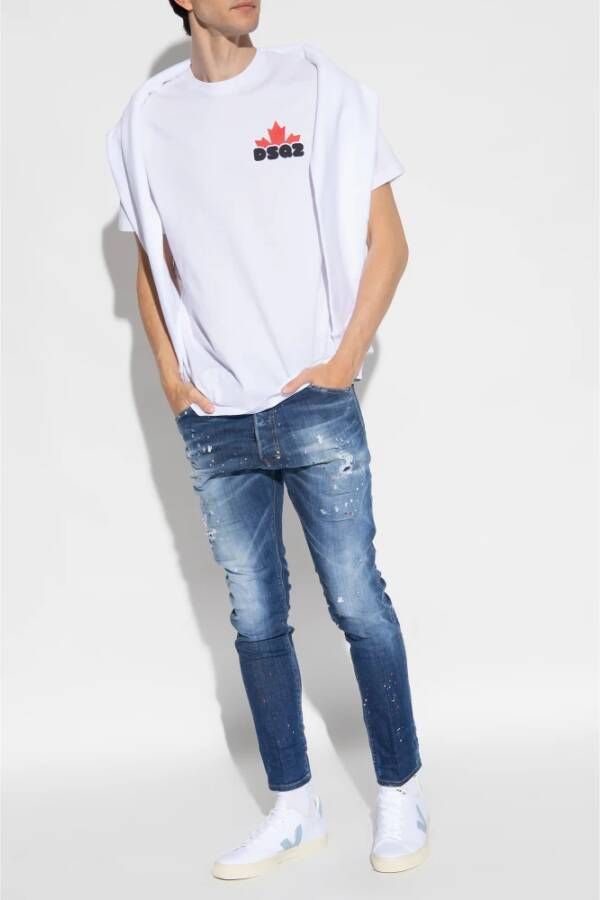Dsquared2 Lange kruis jeans Blauw Heren