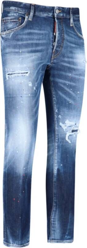 Dsquared2 Blauw-Groene Slim-fit Jeans Blauw Heren