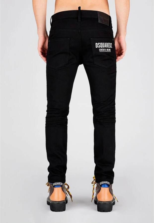 Dsquared2 Black Bull Skater Negro Slim-fit Jeans Zwart Heren