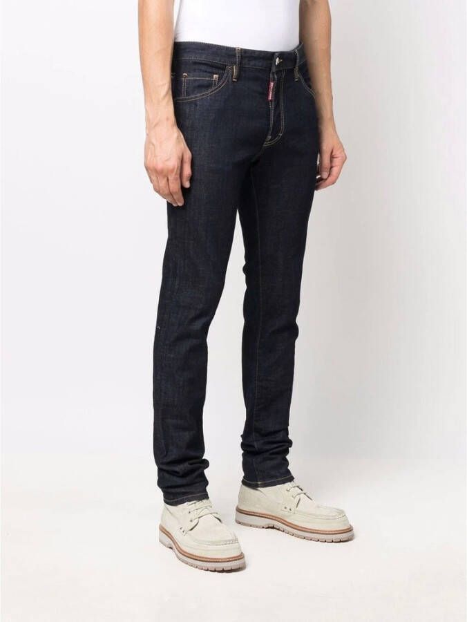 Dsquared2 Slanke jeans met gedrukt logo Blauw Heren