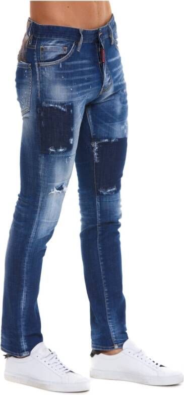 Dsquared2 Distressed Slim-Fit Jeans Blauw Heren