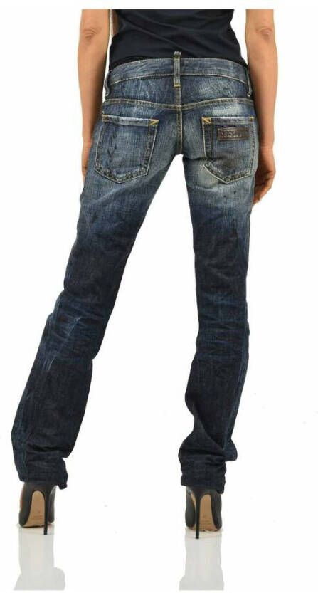 Dsquared2 Vintage Stonewashed Straight Jeans voor vrouwen Blauw Dames