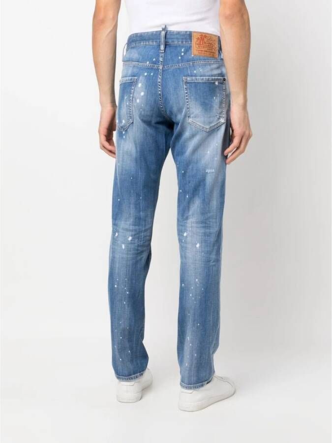 Dsquared2 Straight Jeans Blauw Heren