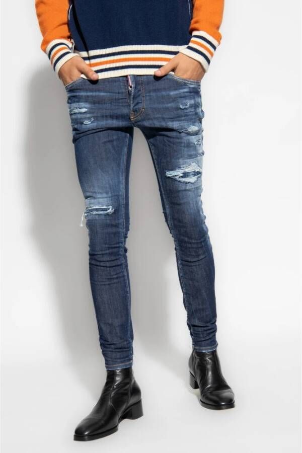 Dsquared2 Donkerblauwe Super Twinky Slim-Fit Jeans Blue Heren