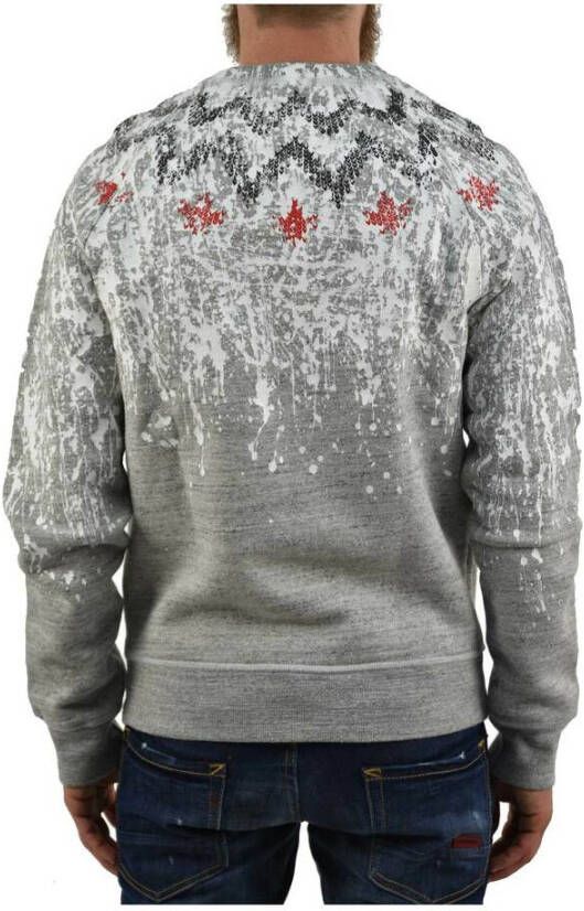 Dsquared2 Multicolor Print Sweatshirt voor Heren Grijs Heren
