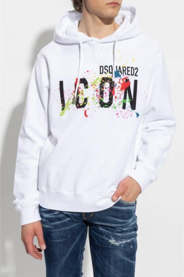 Dsquared2 Iconische Luxe Hoodie Wit Heren