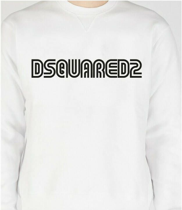 Dsquared2 Heren Katoenen Ronde Hals Sweatshirt Wit Heren