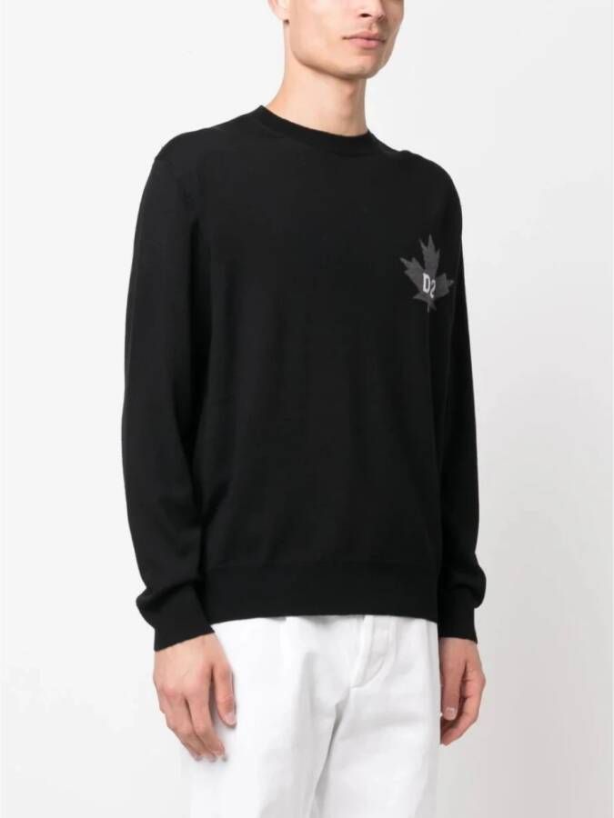 Dsquared2 Comfortabele Heren Pullover Sweatshirt Zwart Heren