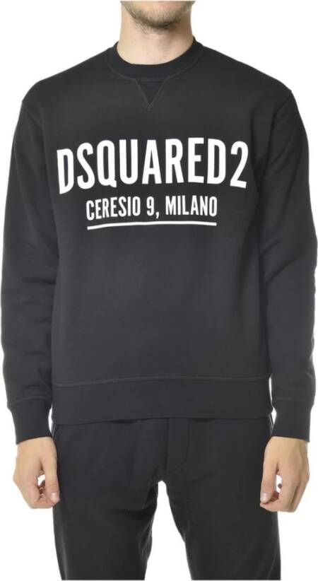 Dsquared2 Cotton Logo Sweatshirt Zwart Heren