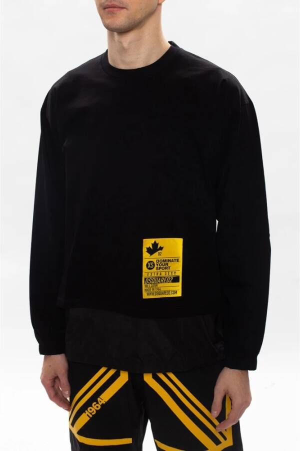Dsquared2 Oversized Sweatshirt met Lange Mouwen voor Heren Zwart Heren