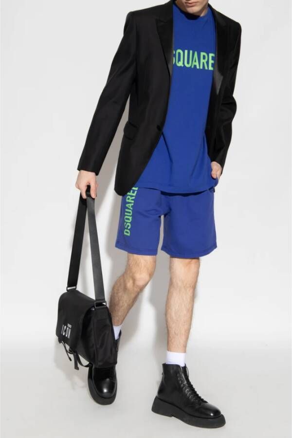 Dsquared2 T-shirt met logo Blauw Heren