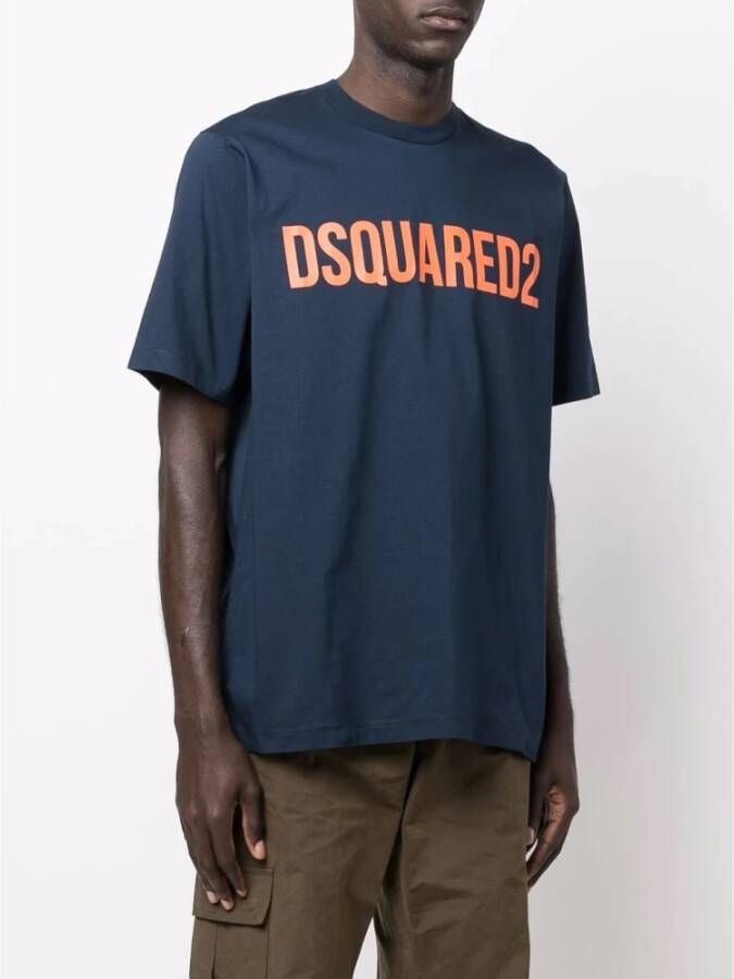 Dsquared2 T-shirt met logo Blauw Heren