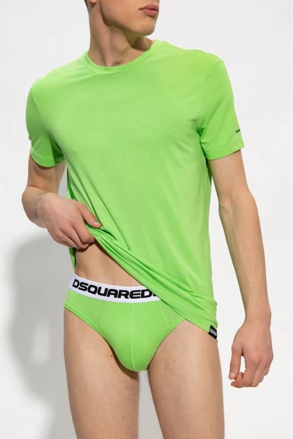 Dsquared2 T-shirt met logo Groen Heren