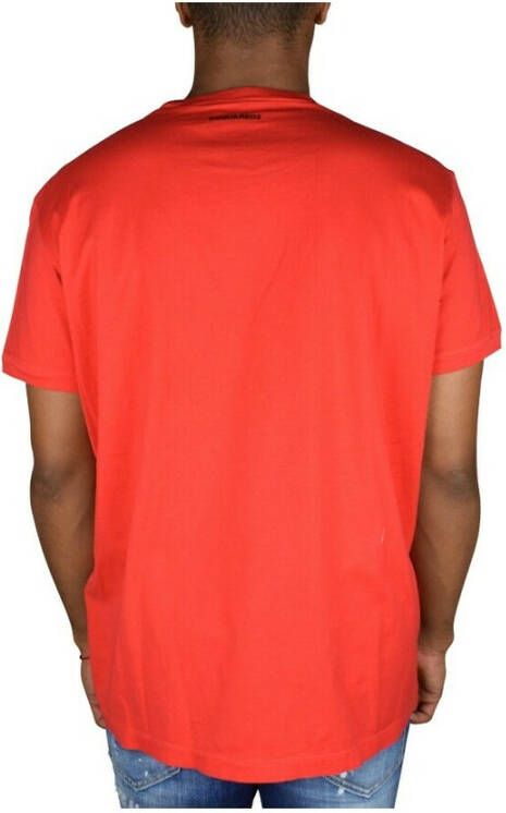 Dsquared2 Rood Katoenen T-Shirt met Dsq2 Logo Rood Heren