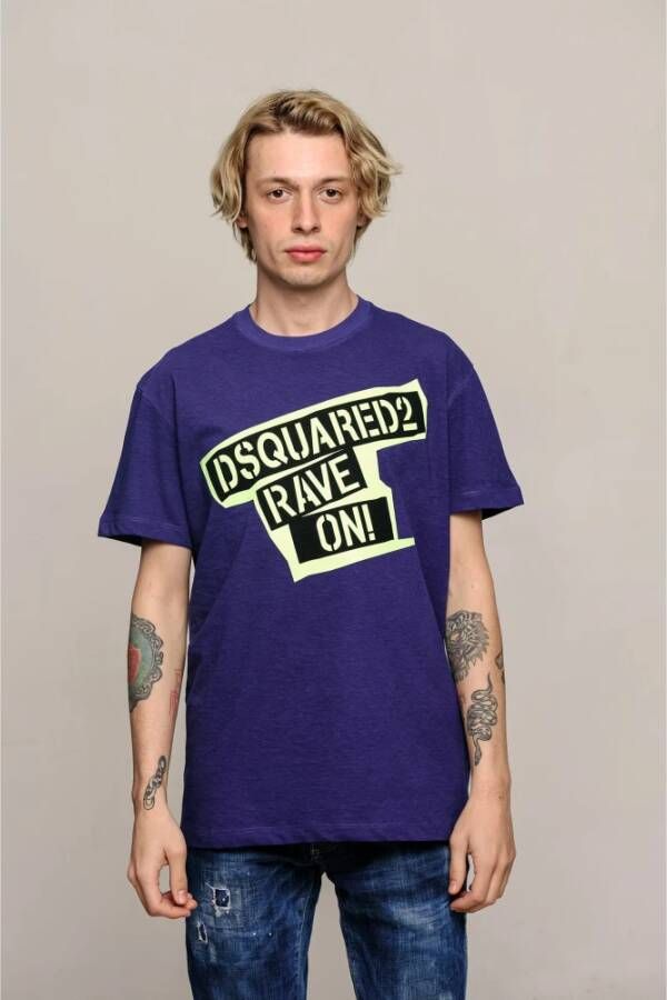 Dsquared2 T-Shirts Blauw Heren