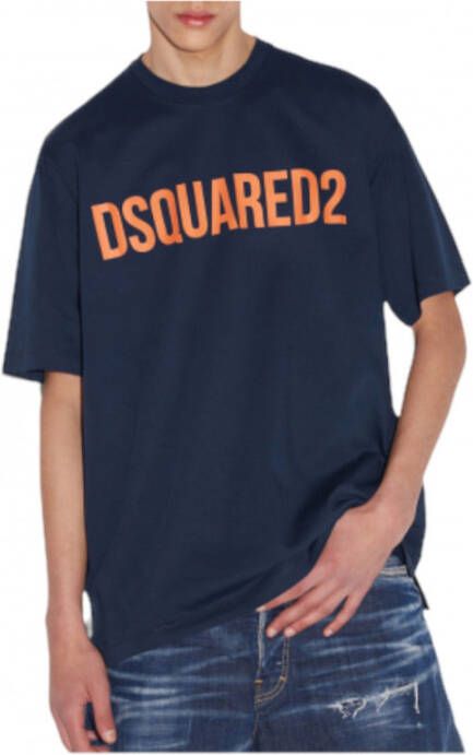 Dsquared2 T-shirts Blauw Heren