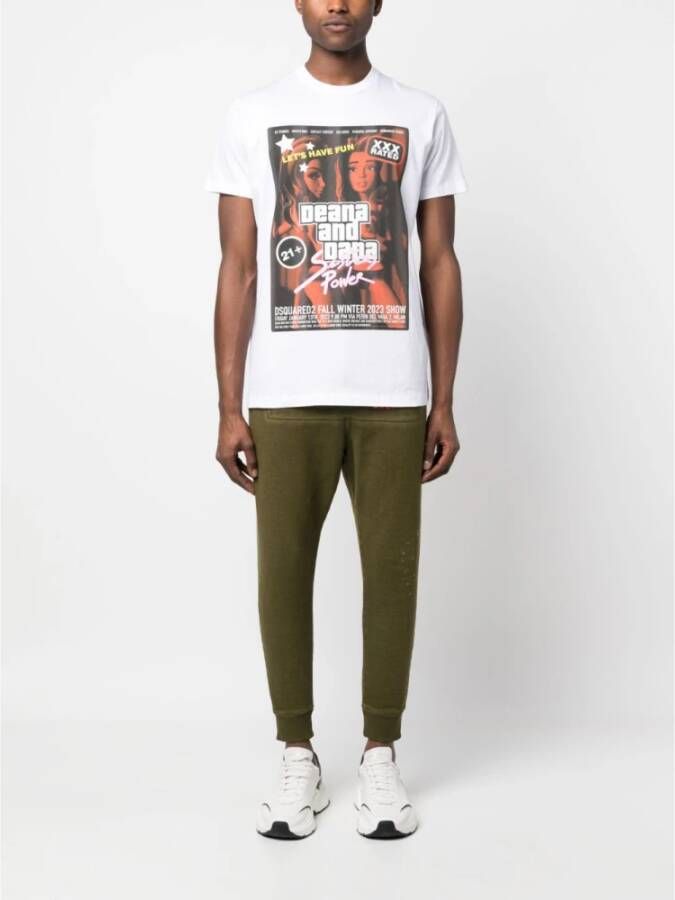 Dsquared2 T-shirts en Polos Wit White Heren
