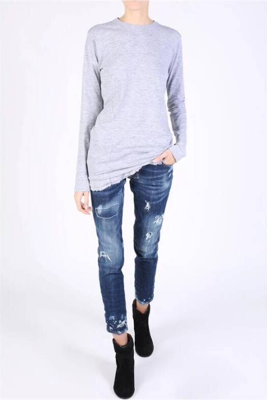Dsquared2 Hoogwaardig T-shirt met lange mouwen Grijs Dames