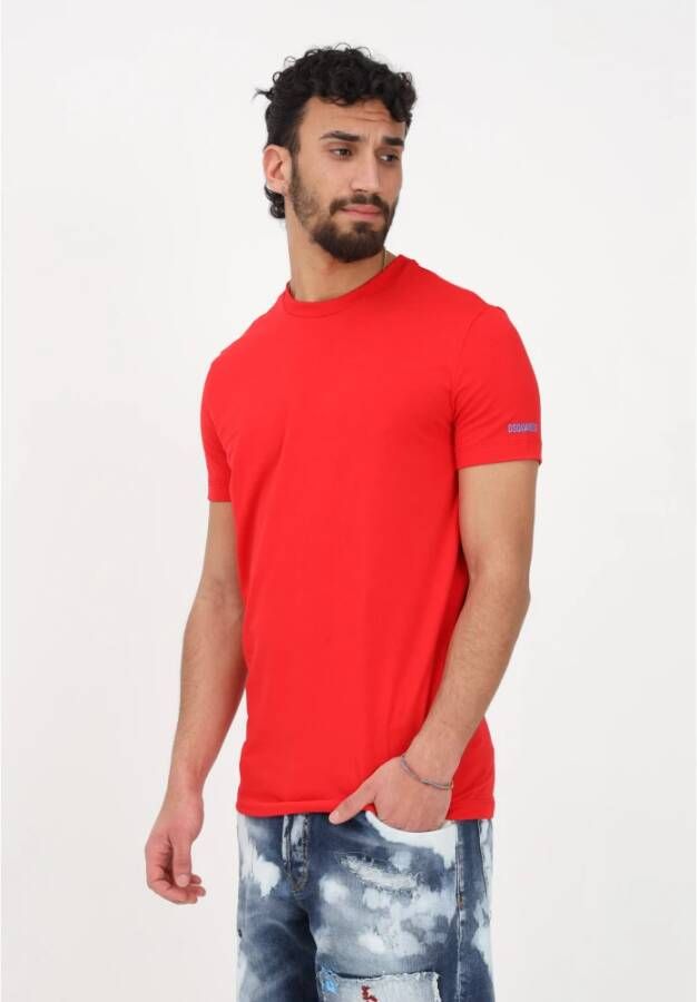 Dsquared2 Rode T-shirt met Logo Print voor Heren Rood Heren