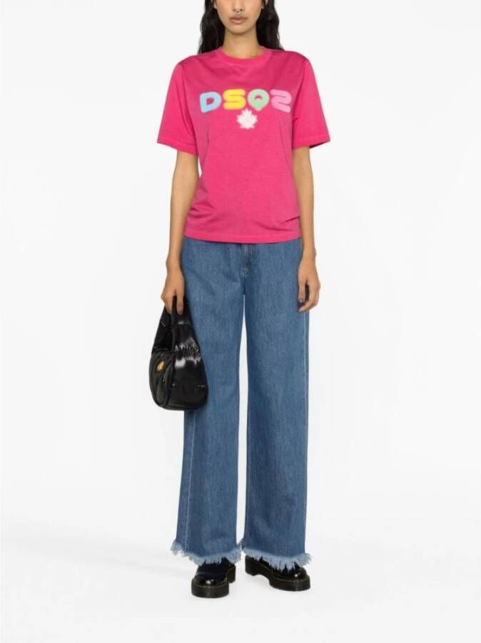 Dsquared2 T-Shirts Stijlvolle Collectie Roze Dames