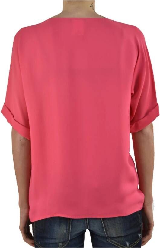 Dsquared2 Zijden Logo T-Shirt voor Dames Roze Dames