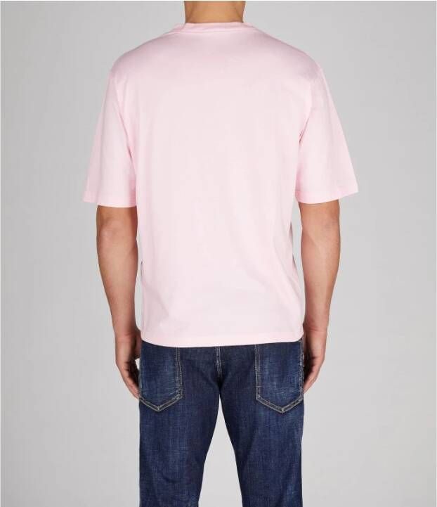 Dsquared2 Roze Loose-Fit Katoenen T-Shirt met Logo Print Roze Heren