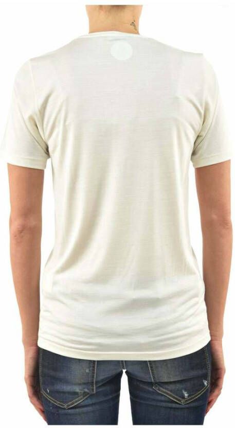 Dsquared2 Luxe Crèmekleurig Zijden T-Shirt Wit Dames